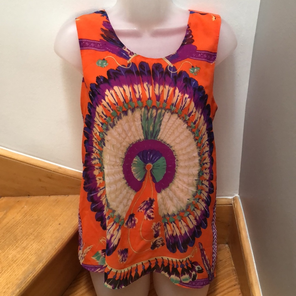 Eye catching  Good Look Peacock design Art to wear tank top blouse sleeveless